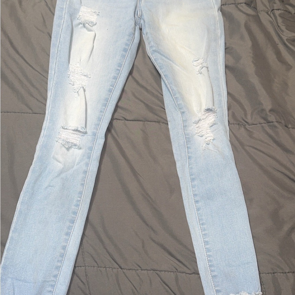 SO Blue Skinny Distressed Jeans